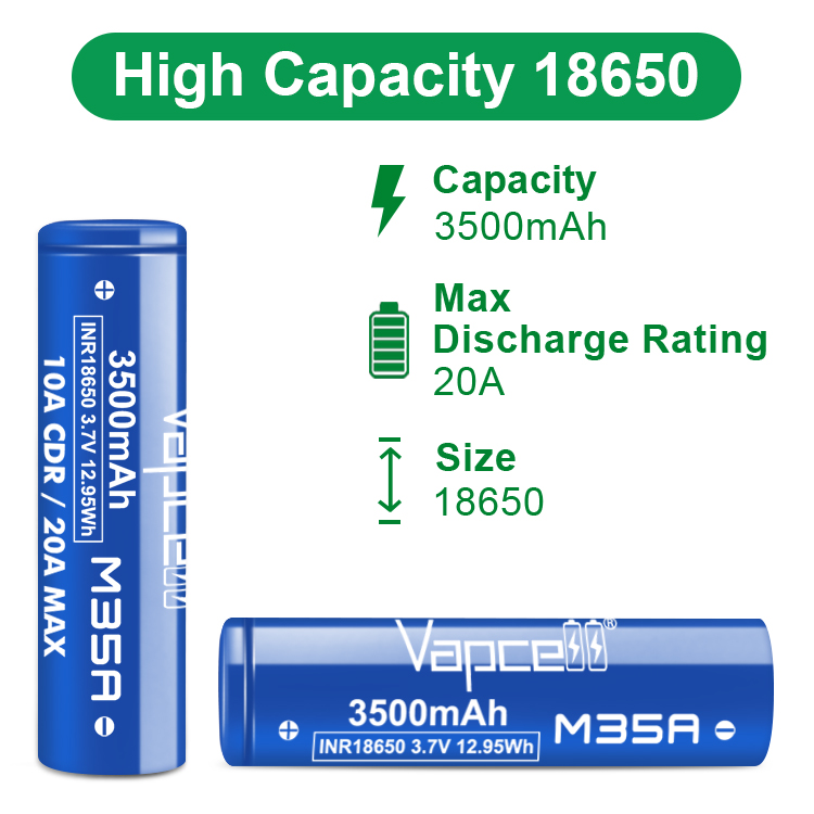 Vape Battery 18650 - オリジナル Vapcell M35A 18650 M35A 3500mah