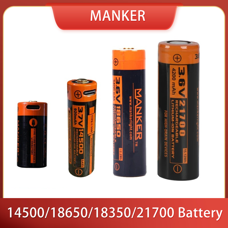 Vape Battery 18650 - Manker 14500/18650/18350/21700 懐中電灯用バッテリー