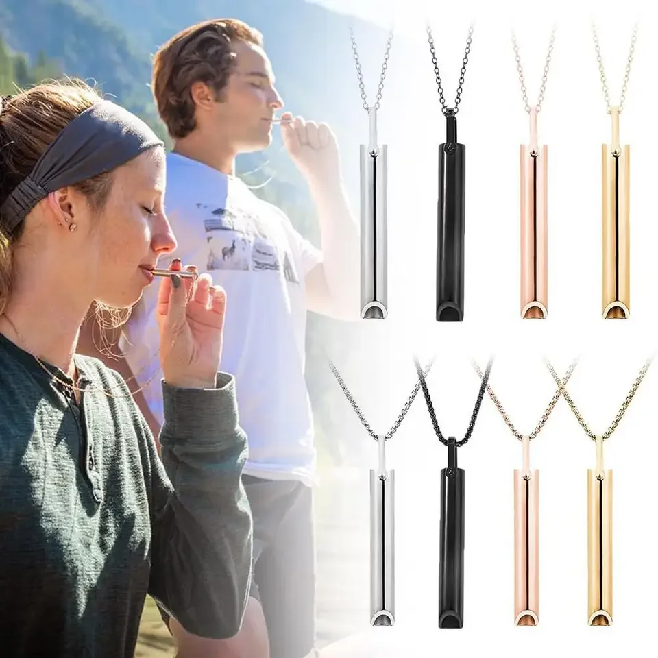 ステンレス鋼ホイッスルネックレス不安軽減抗ベイプマインドフル - Vaping Goods のレビューと価格