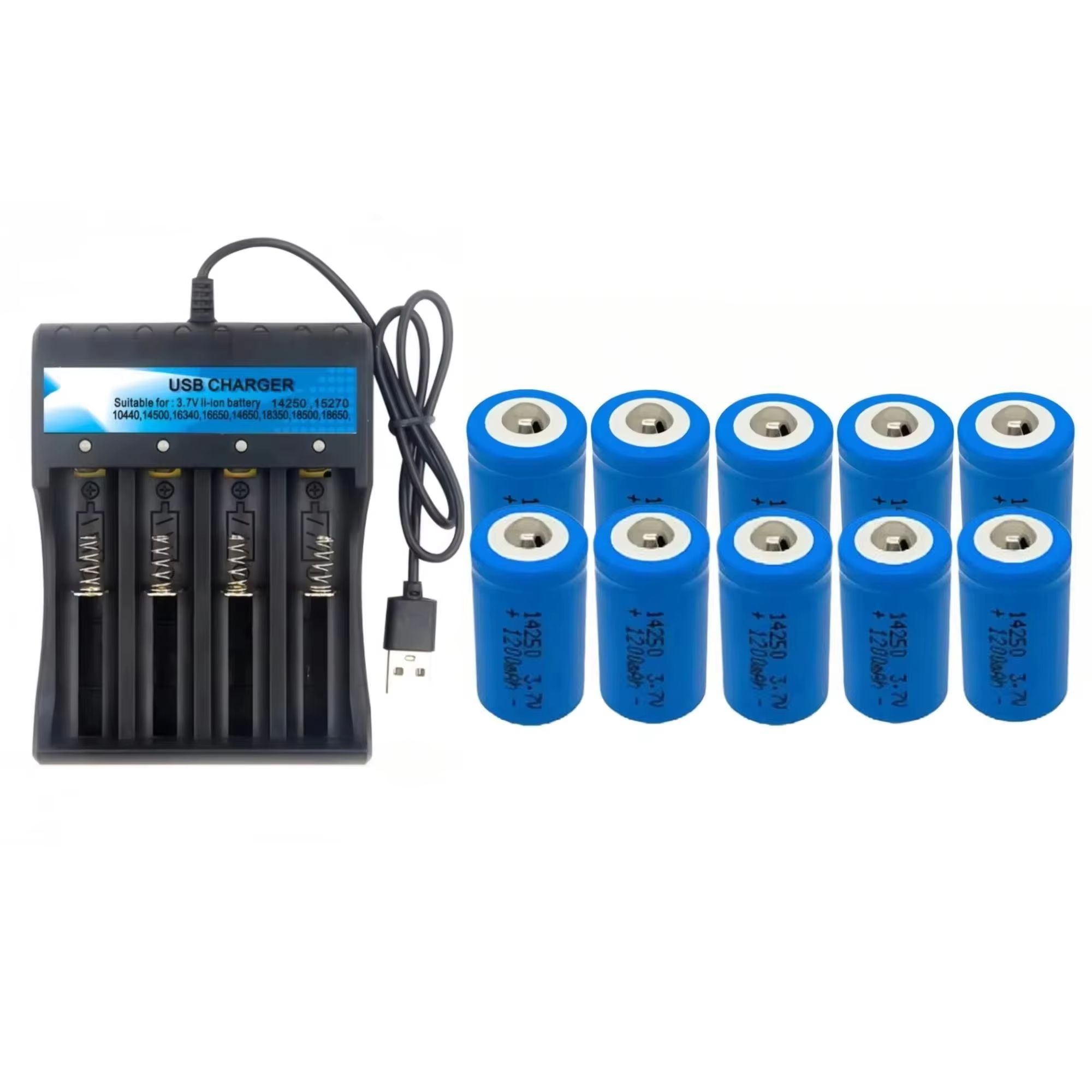 10 個クイックチャージ 14250 3.7V 1200mA - Quick Vape のレビューと価格