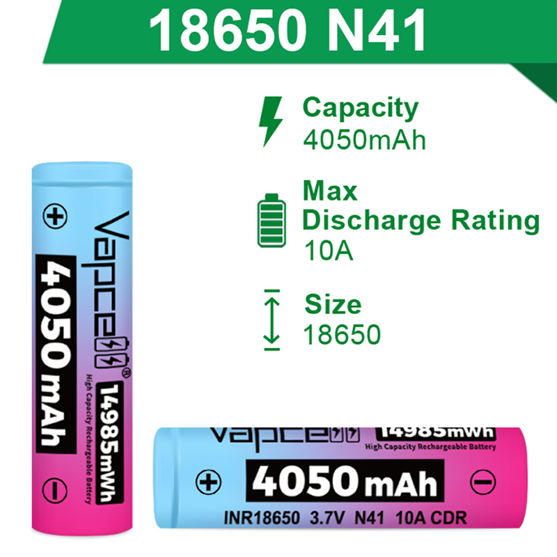 オリジナル Vapcell N41 INR 18650 バッ - Vape Battery 18650 のレビューと価格